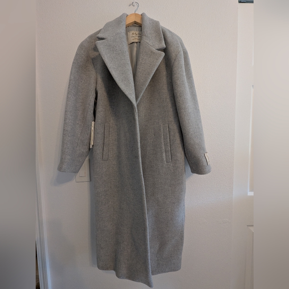 Aritzia Wilfred Women's The Only Coat Wool Cashmere Light Gray Small
